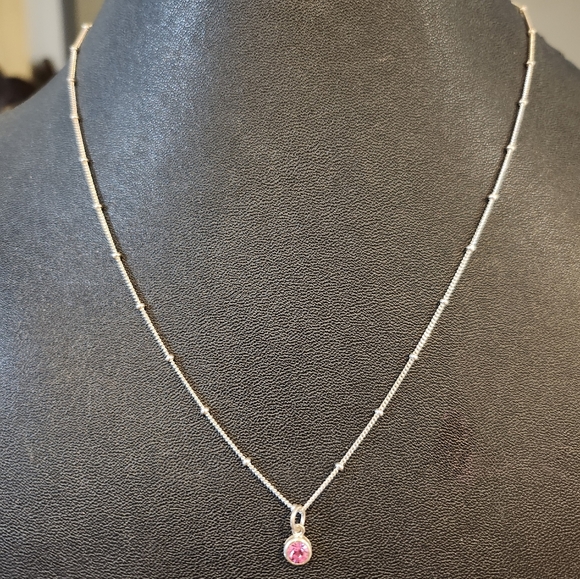 Jewelry - 925 Sterling Silver necklace with pink pendant